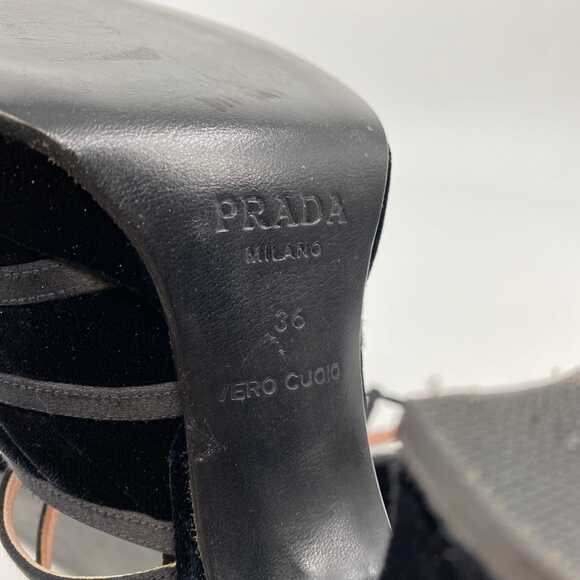 Prada Black Velvet Platform Strappy Heels | EU 36 / 5 US - Picture 4 of 10